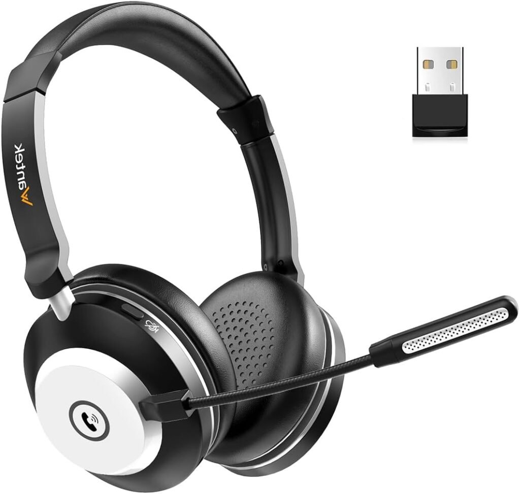 Wantek Wireless Headset with Mic for Work, Bluetooth Headset with Microphone AI Noise Cancelling, Wireless Headset for Work from Home/Office/Call Center/PC/Computer/Laptop/Teams/Zoom/Skype Wantek Wireless Headset with Mic for Work, Bluetooth Headset with Microphone AI Noise Cancelling, Wireless Headset for Work from Home/Office/Call Center/PC/Computer/Laptop/Teams/Zoom/Skype