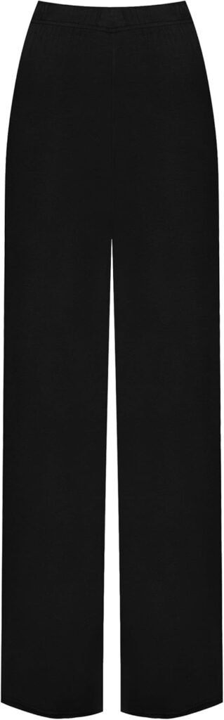 WearAll Ladies Palazzo Wide Leg Flared Elasticated Stretch Plus Size Plain Trousers WearAll Ladies Palazzo Wide Leg Flared Elasticated Stretch Plus Size Plain Trousers