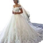 Wedding Dress for Women Flower Appliques Wedding Dress Ball Gown