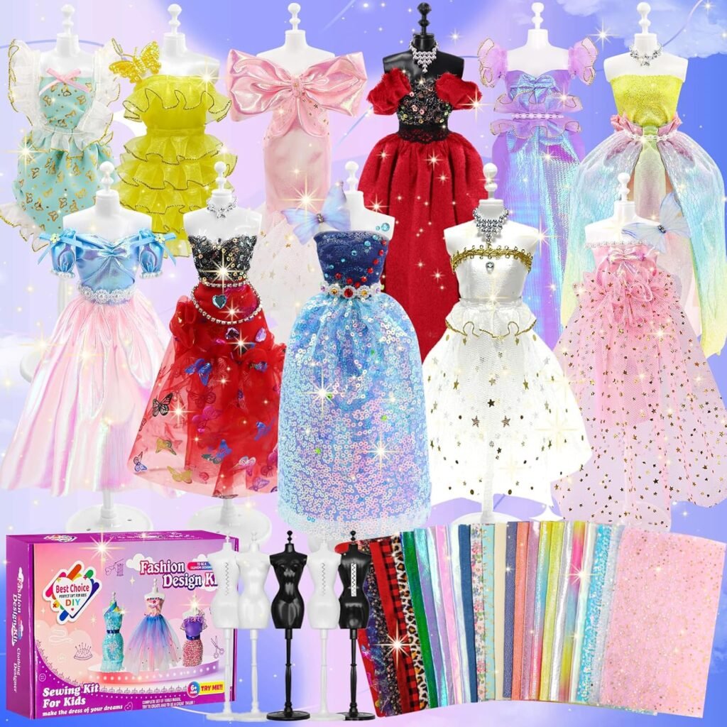 WenYa 800+ Fashion Designer Kits for Girls with 5 Mannequins, DIY Arts Crafts Sewing Kit Clothes Making Sewing Kits for Kids Teen Girls 6 7 8 9 10 11 12+ Years Gifts WenYa 800+ Fashion Designer Kits for Girls with 5 Mannequins, DIY Arts Crafts Sewing Kit Clothes Making Sewing Kits for Kids Teen Girls 6 7 8 9 10 11 12+ Years Gifts
