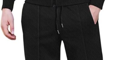 Winter Warm Suits for Men 2024 Outfits Set Men’s Spring And Fall Fashion Color Contrast Cuff Cuff High Neck Jacket Jacket Trousers Casual Sports Suit Xmas Gifts for Men