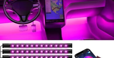 Winzwon Car LED Interior Lights, Gifts for Him Her, Car Accessories for Men Women, Car Strip Light with USB Port APP Control, Car Stuff Lighting Kits Decoration Atmosphere Lights