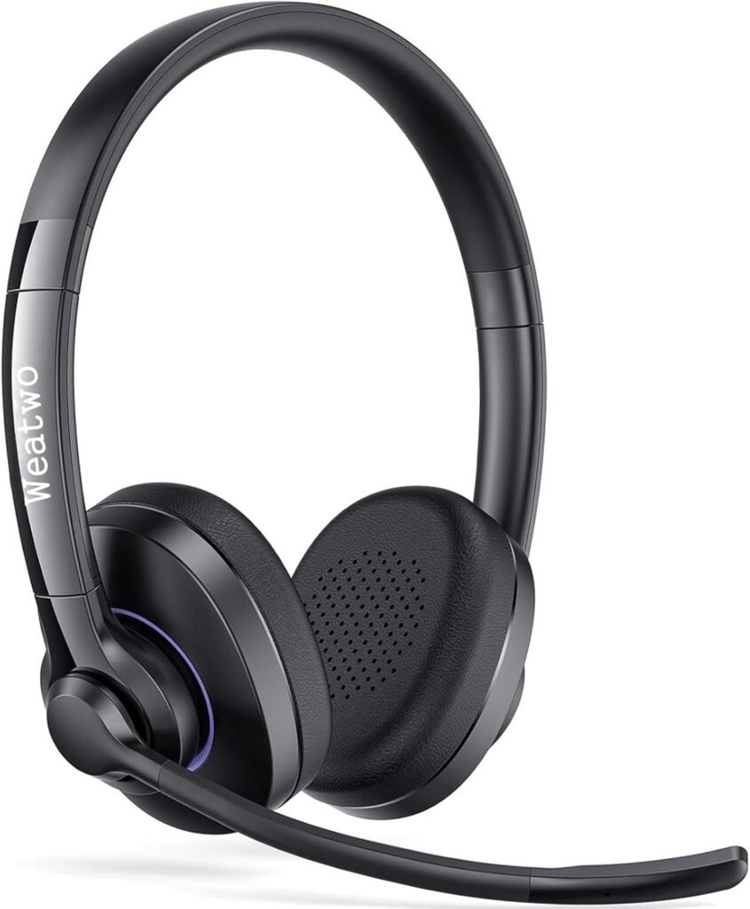 Wireless Headset Class 1 V5.1 Bluetooth Headset with CVC8.0 Dual Microphone Noise Cancelling Wireless Headphone for Mobile Phone PC Teams Zoom Home Office, 30H+ Talk Time, Comfort Fit Wireless Headset Class 1 V5.1 Bluetooth Headset with CVC8.0 Dual Microphone Noise Cancelling Wireless Headphone for Mobile Phone PC Teams Zoom Home Office, 30H+ Talk Time, Comfort Fit