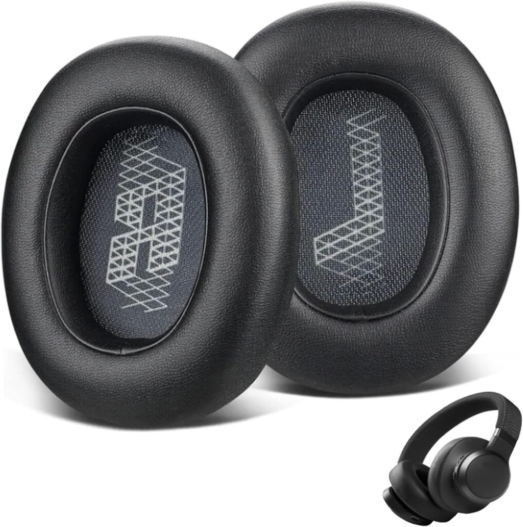 Wjelet Replacement Ear Pads for JBL, E65 E65BT 660BTNC, Live 650BTNC Duet NC Over-Ear Headphones, Earpads Cushions with Softer Leather, Noise Isolation Foam, Added Thickness Wjelet Replacement Ear Pads for JBL, E65 E65BT 660BTNC, Live 650BTNC Duet NC Over-Ear Headphones, Earpads Cushions with Softer Leather, Noise Isolation Foam, Added Thickness