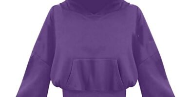 Womens Cat Ear Hoodie Sweatshirt Long Sleeve Sweater Cat Cute Crop Top Hoodies Pullover with Front Pocket Teen Girls Y2K Streetwear