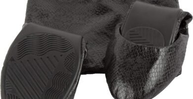 Women’s Roll Up Shoes with Carry Bag for Weddings, Nights Out and Races (Black Snake