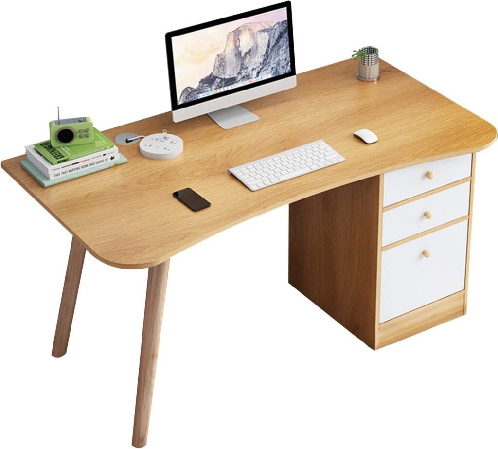 Wooden Desktop Computer Desk for Home Office Desk with Lockers Simple Desk for Home Student Large PC Laptop Desk Workbench