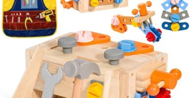 Wooden Toys Kids Tool Set with Apron Kids Toys Montessori Toys for 3 4 5 Year Old Boys Girls Gift Role Play Educational Construction Toys Toddler Tool Box Kids Tool Bench Boys Girls Kids Toys Age 3 4 Wooden Toys Kids Tool Set with Apron Kids Toys Montessori Toys for 3 4 5 Year Old Boys Girls Gift Role Play Educational Construction Toys Toddler Tool Box Kids Tool Bench Boys Girls Kids Toys Age 3 4