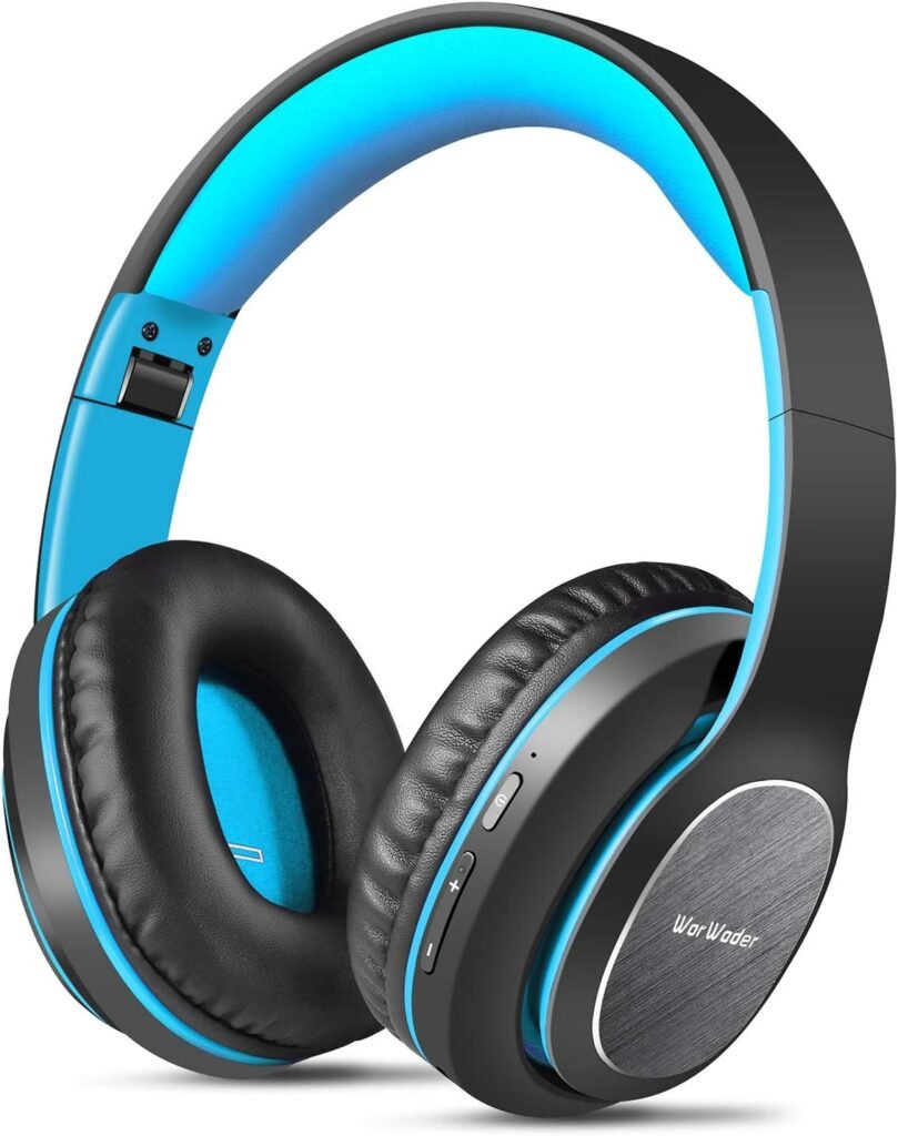 WorWoder Bluetooth Headphones Over Ear, 80 Hours Playtime Wireless Headphones with Microphone, Foldable Lightweight Headset with Deep Bass,HiFi Stereo Sound for Travel Work PC Cellphone (BLUE) WorWoder Bluetooth Headphones Over Ear, 80 Hours Playtime Wireless Headphones with Microphone, Foldable Lightweight Headset with Deep Bass,HiFi Stereo Sound for Travel Work PC Cellphone (BLUE)