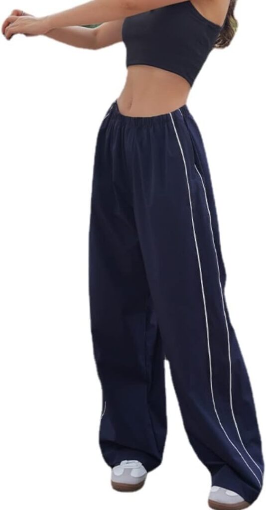 XPONNI Track Pants Women Baggy Pants Y2k Pants Parachute Pants for Women Y2K Clothing