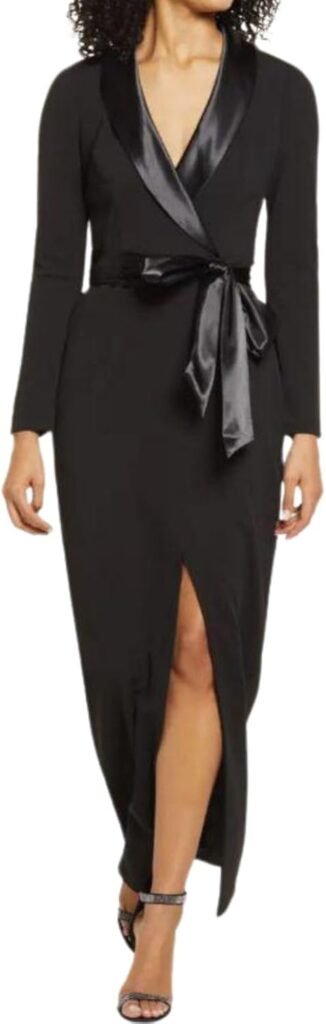 Xumplo Women Formal Party Dresses Cocktail Wedding Dress for Women Black Bodycon Tie Dress Ladies Evening Dresses