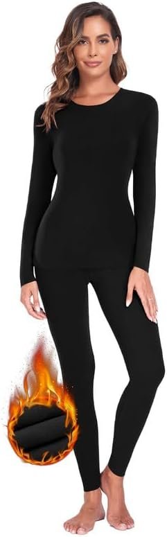 YADIFEN Women’s Thermal Underwear Sets Ultra Heated Base Layers Tailored Long Sleeves Jumpers Tops & Bottoms Long Johns Fleece Lined Leggings