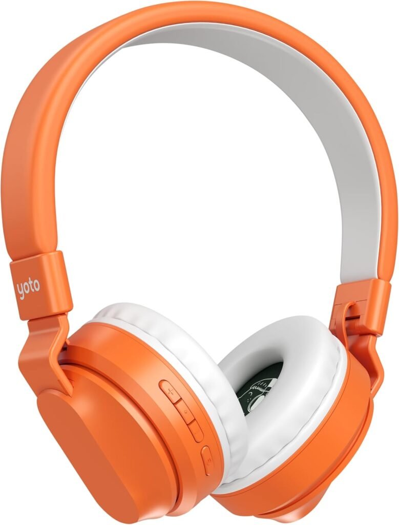 Yoto Wireless Headphones – Kids Yoto Accessories, Lightweight Comfortable Adjustable & Foldable Over-Ear Bluetooth Headphones with Travel Bag, Volume-Limiting for Safe Listening