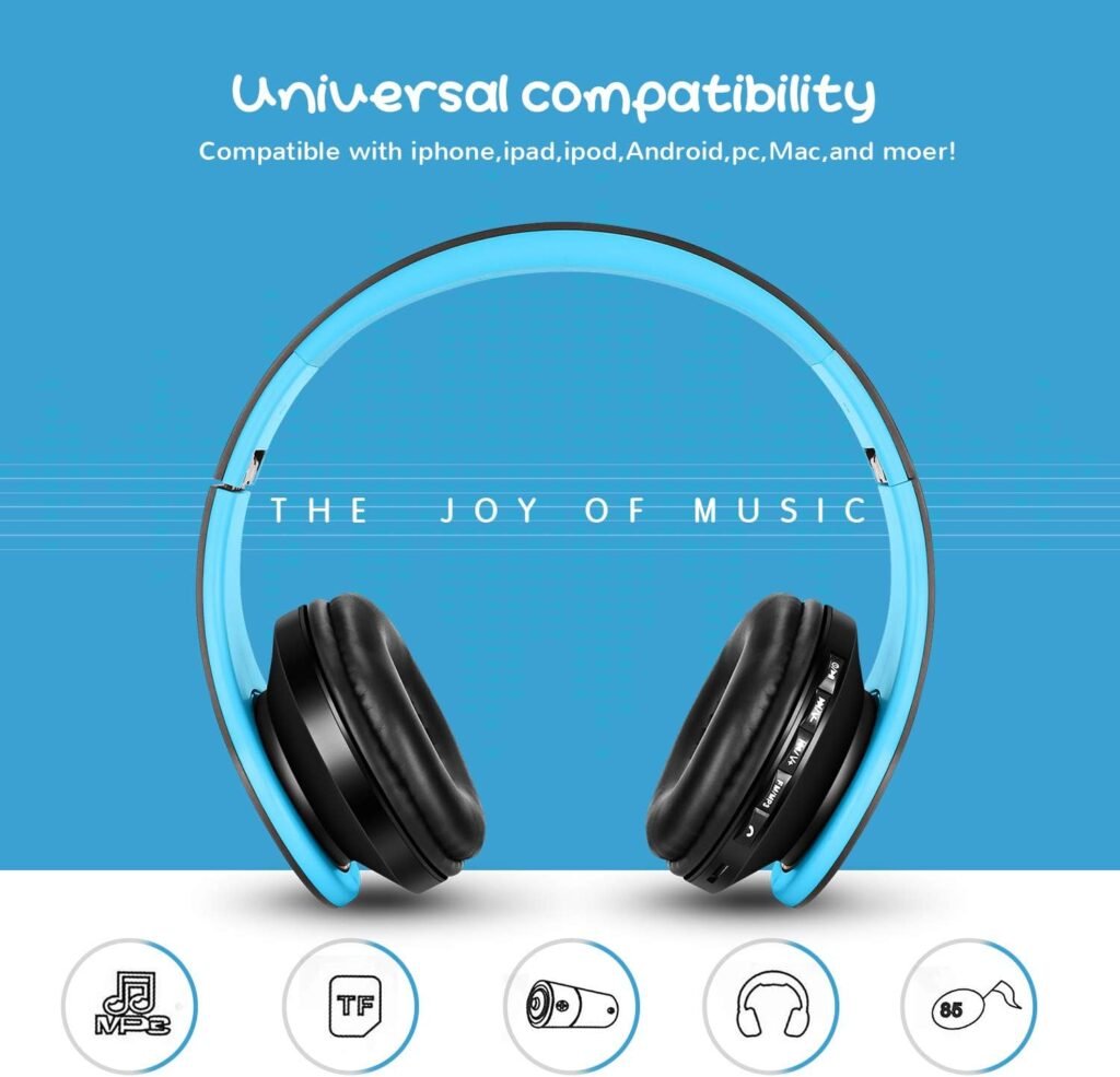 ZAPIG Wireless kids headphones with Microphone, Children’s Wireless Bluetooth Headphones, Foldable bluetooth Stereo over-Ear kids headsets
