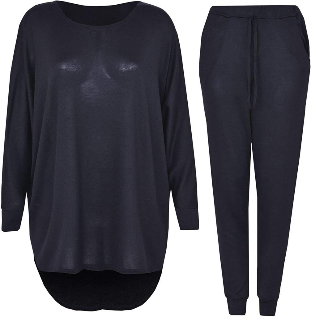 ZEE FASHION 2 Piece Track Suit Set High Low Top and Bottoms Casual Loungewear Sweatshirt Jog