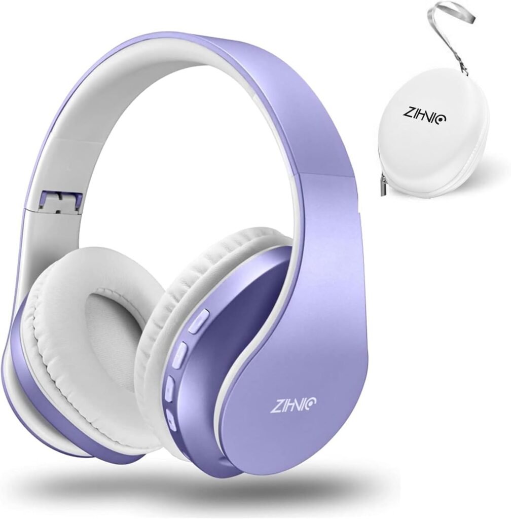 ZIHNIC Bluetooth Headphones Over-Ear, Foldable Wireless and Wired Stereo Headset Micro SD/TF, FM for Mobile Phone, PC, Soft Earmuffs and Lightweight for Longer Wear (Purple) ZIHNIC Bluetooth Headphones Over-Ear, Foldable Wireless and Wired Stereo Headset Micro SD/TF, FM for Mobile Phone, PC, Soft Earmuffs and Lightweight for Longer Wear (Purple)