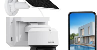 ZOSI 4MP Solar Security Camera Outdoor Wireless, Battery Powered CCTV Camera with 2.5K Color Night Vision, 2.4 GHz Rechargeable WiFi Cam, 360° Pan-Tilt View, Human Detection, 2-Way Audio, Waterproof