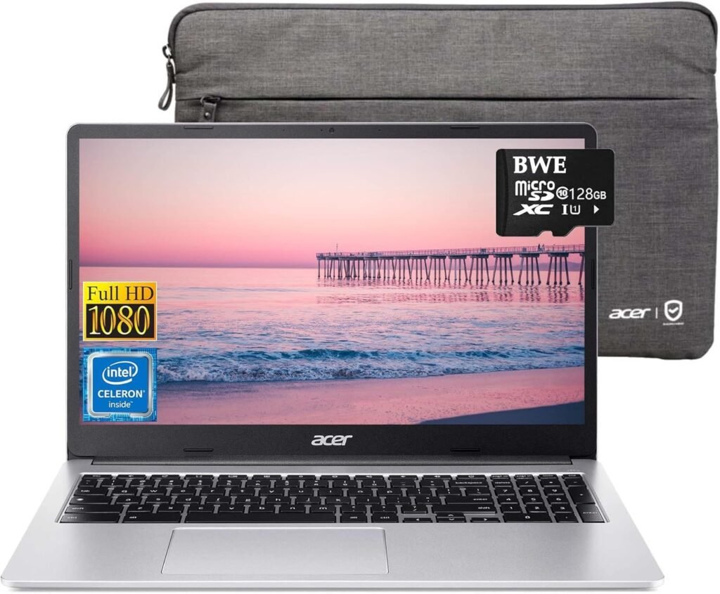 acer Chromebook 315 15.6″ FHD Laptop for Students, Intel Celeron N4500 Processor, 4GB RAM, 64GB eMMC + 128GB SD Card, WiFi 6, Up to 10 Hours of Battery Life, HDR Webcam, Type-A&C, Chrome OS