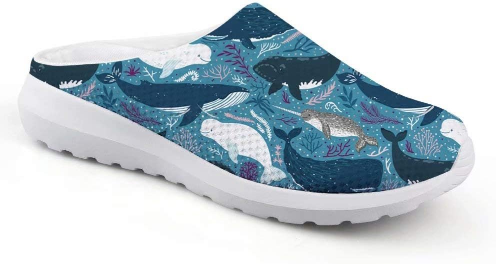 chaqlin Mens Womens Clogs Summer Holiday Beach Slipper Mules Casual Flip Flops Flat Walking Slide Sandals Shoes Elephant Dolphin Pattern Shoes Size UK2-11.5