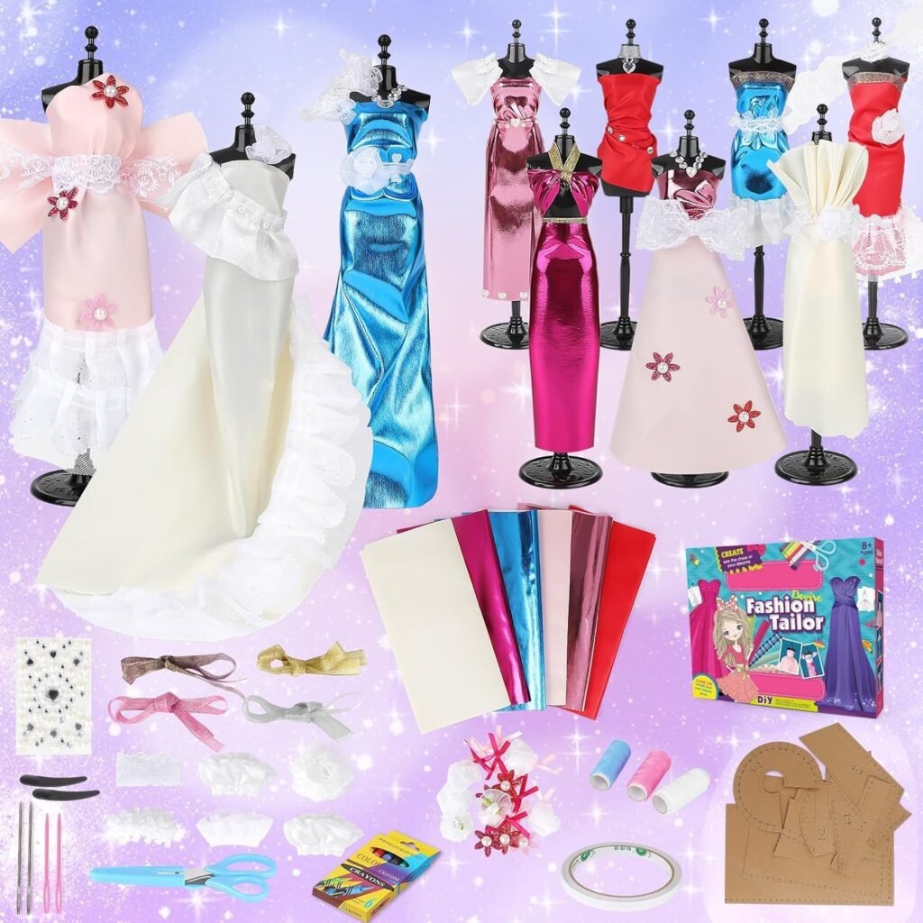 deAO Fashion Designer Kit for Girls, Creativity DIY Arts & Crafts Kit with Mannequins for Kids, Doll Clothes Making Sewing Kit, Girl Toy Gifts for Age 6 7 8 9 10 11 12+ Year Old deAO Fashion Designer Kit for Girls, Creativity DIY Arts & Crafts Kit with Mannequins for Kids, Doll Clothes Making Sewing Kit, Girl Toy Gifts for Age 6 7 8 9 10 11 12+ Year Old