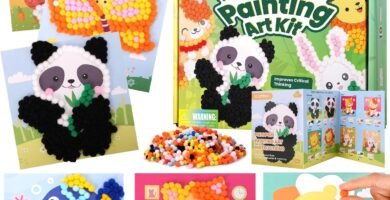 iCraftine Pom Poms Art & Crafts Kit for Kids Ages 2, 3, 4, 5, 6 – Easy Toddler Art Activity Craft for Kids Sensory Activities – Builds Fine Motor Skills & Hand-Eye Coordination – 6 Patterns iCraftine Pom Poms Art & Crafts Kit for Kids Ages 2, 3, 4, 5, 6 – Easy Toddler Art Activity Craft for Kids Sensory Activities – Builds Fine Motor Skills & Hand-Eye Coordination – 6 Patterns