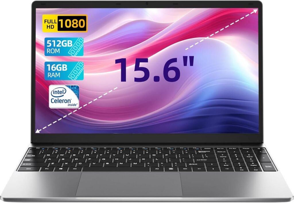 jumper 15.6 inch Laptop, 512GB SSD 16GB DDR4 Laptops, 1080p FHD IPS Display Notebook, Quad-Core N5095 Processor(up to 2.9GHz), USB3.0, 2.4/5G WiFi, Dual Stereo Speakers, Keyboard Film UK.