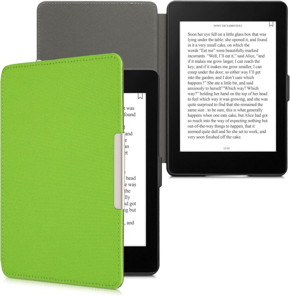 kwmobile Case Compatible with Amazon Kindle Paperwhite – Nylon Protective e-Reader Cover Folio Book Style Case – Light Green kwmobile Case Compatible with Amazon Kindle Paperwhite – Nylon Protective e-Reader Cover Folio Book Style Case – Light Green