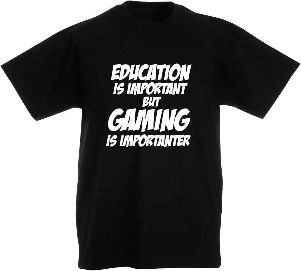 loltops Education is Important But Gaming T-Shirt for Boys, Teens