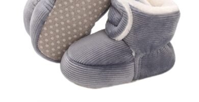 outfit spring Baby Winter Warm Fleece Bootie, Newborn Non-Slip Soft Sole Winter Shoes Sock Shoes Cute Adjustable Crawling Shoes Prewalker Boots for Girls Boys Toddler 0-18 Months