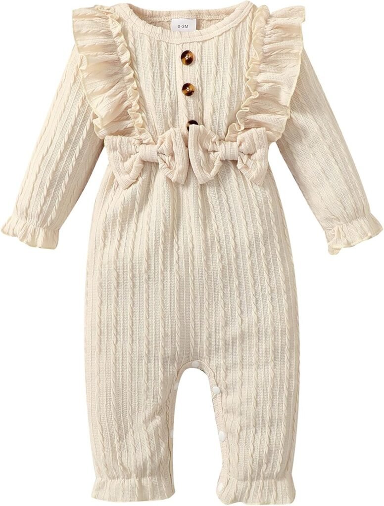 puseky Newborn Infant Baby Girls Clothes Ruffled Romper Jumpsuit Playsuit Cute Baby Girl Clothes for 0-18 Months