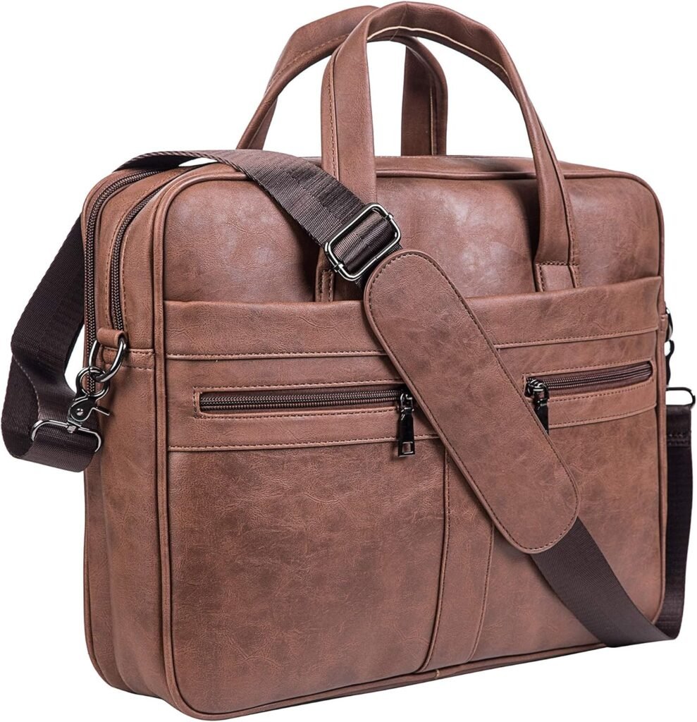 seyfocnia Men’s Business Travel Briefcase Leather Messenger Bags Laptop Bag 17.3 inch Work Computer Bag Satchel Bag (Brown) seyfocnia Men’s Business Travel Briefcase Leather Messenger Bags Laptop Bag 17.3 inch Work Computer Bag Satchel Bag (Brown)