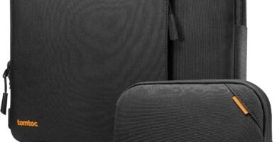 tomtoc 360 Protective Laptop Sleeve Set for 14-inch New MacBook Pro M4/M3/M2/M1 Pro/Max A3112 A3401 A3185 A2992 A2918 A2779 2024-2021, Water-Resistant MacBook Case Bag with Organized Accessory Pouch