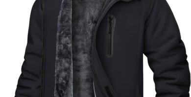 KEFITEVD Men’s Waterproof Skiing Jacket Fleece Winter Coat Sports Outdoor Windproof Warm Jacket with Hood