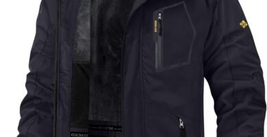 GEMYSE Men’s Mountain Waterproof Ski Jacket Windproof Fleece Outdoor Winter Coat with Hood