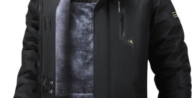 Tansozer Men’s Waterproof Winter Jacket Windproof Warm Ski Fleece Outdoor Coat with Removable Hood