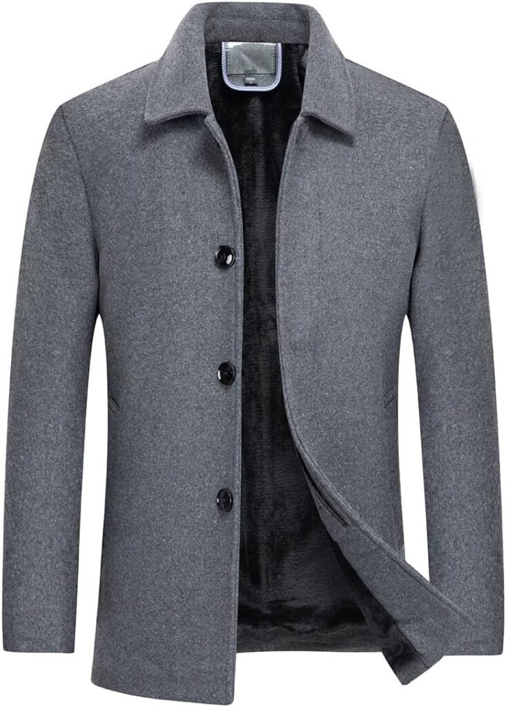 YOUTHUP Men’s Short Wool Coat Winter Casual Trench Coats Regular Fit Windbreaker Peacoat YOUTHUP Men’s Short Wool Coat Winter Casual Trench Coats Regular Fit Windbreaker Peacoat