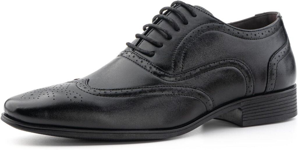 Hitmars Oxford Shoes for Men Derby Shoes Formal Dress Shoes Mens Lace Up Business Shoes Leather Classic Patent Brogues Shoes Black Brown Size 6-12