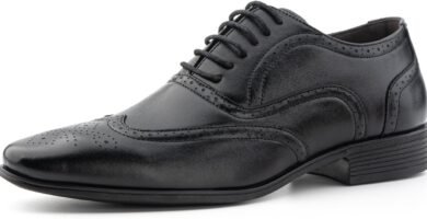 Hitmars Oxford Shoes for Men Derby Shoes Formal Dress Shoes Mens Lace Up Business Shoes Leather Classic Patent Brogues Shoes Black Brown Size 6-12