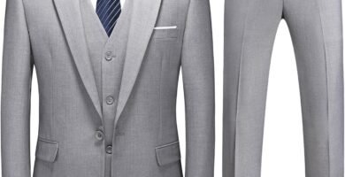 KUDMOL Mens 3 Pieces Suit Business One Button Tuxedo Suit for Men Tuxedo Classic Blazer Waistcoat Trousers Set KUDMOL Mens 3 Pieces Suit Business One Button Tuxedo Suit for Men Tuxedo Classic Blazer Waistcoat Trousers Set