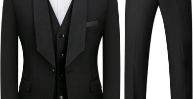 KUDMOL Mens Suit 3 Piece Tuxedo One Button Blazer Vest Trousers Sets for Wedding Party Prom KUDMOL Mens Suit 3 Piece Tuxedo One Button Blazer Vest Trousers Sets for Wedding Party Prom