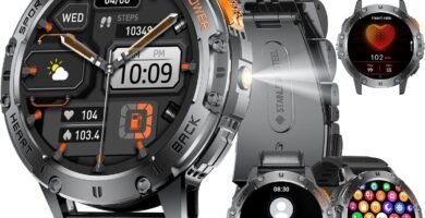 LIGE Military Smart Watch for Men with Flashlight,530mAH Outdoor Sport Fitness Tracker Watch,1.43″ HD Smartwatch for Android iOS with Heart Rate Blood Pressure Monitor Irregular Straps LIGE Military Smart Watch for Men with Flashlight,530mAH Outdoor Sport Fitness Tracker Watch,1.43″ HD Smartwatch for Android iOS with Heart Rate Blood Pressure Monitor Irregular Straps