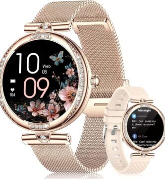2025 Newest 1.91″ Smart Watch for Women,Answer/Make Calls Fitness Watch with Heart Rate Sleep Monitor,Step Counter, 100+Sports Modes,Activity Trackers IP68 Waterproof Smart Watch for Android iOS