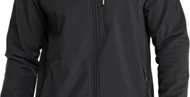 33,000ft Men’s Waterproof Jackets Fleece Lining Softshell Jacket – Multi Pockets Outdoor Windproof Coat With Detachable Hood