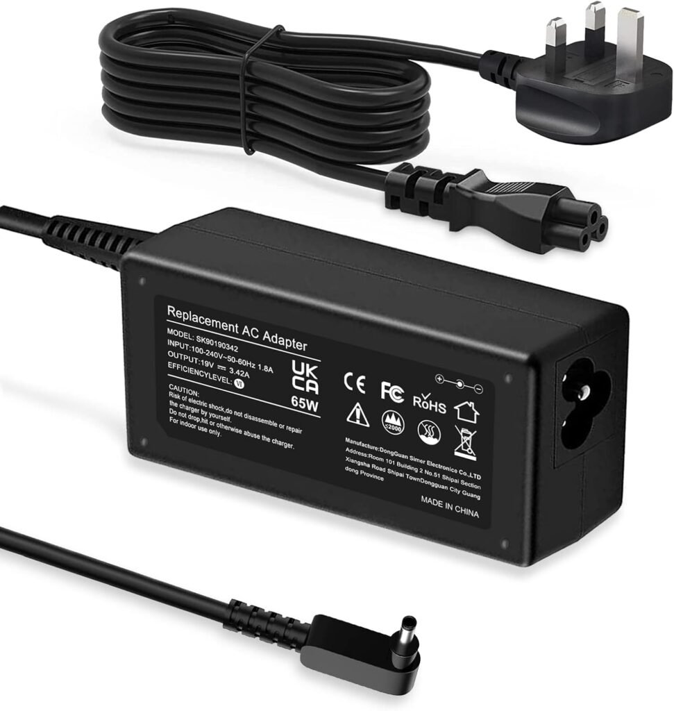 65W Laptop Adapter Charger,19V 3.42A Power Supply for Acer Chromebook 11 13 14 15 R11 CB3 CB5 C720p CB3-131-C3SZ CB5-571 Acer Swift 1 3 5 SF314-51 SF315-41 Acer Aspire One Cloudbook 11 14(3.0 *1.1mm)