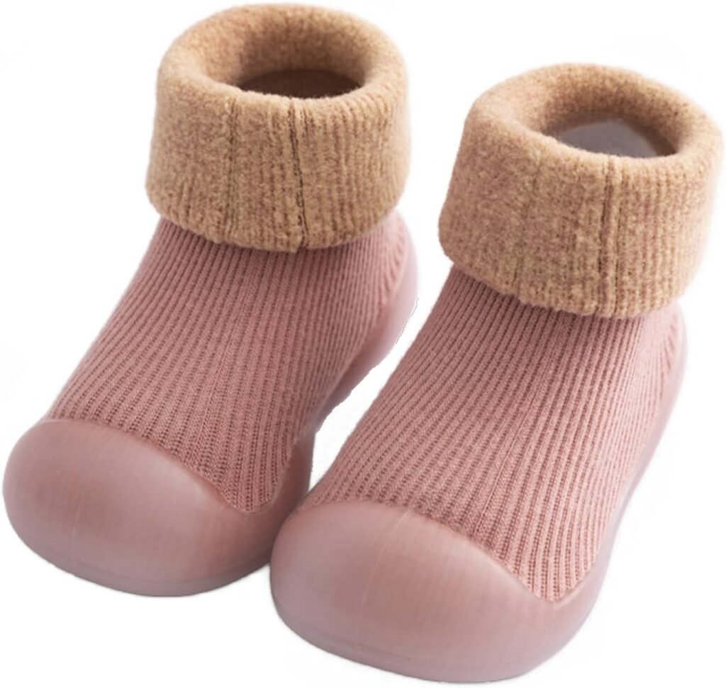AIDIER Baby Toddler Winter Warm Sock Shoes Anti Slip Baby Boys Girls Thick Plush Slippers Socks Baby Fleece First Walking Shoes with Soft Rubber Sole for Girl Boy 9-12 Months Indoor AIDIER Baby Toddler Winter Warm Sock Shoes Anti Slip Baby Boys Girls Thick Plush Slippers Socks Baby Fleece First Walking Shoes with Soft Rubber Sole for Girl Boy 9-12 Months Indoor