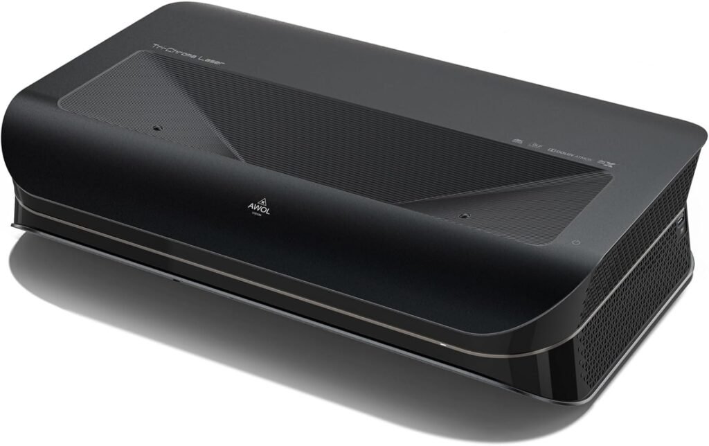AWOL VISION LTV-3000 Pro 4K 3D RGB Ultra Short Throw Triple Projector 4k, with Dolby Vision & Atmos, HDR10+, 150″ UST Laser TV 4k Projector Home Cinema (Fire TV Stick 4K Max included)