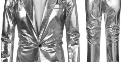 Allthemen Mens Shiny 2 Piece Suits Slim Fit 1 Button Tuxedo Suits Casual Jacket Trousers for Wedding Party Allthemen Mens Shiny 2 Piece Suits Slim Fit 1 Button Tuxedo Suits Casual Jacket Trousers for Wedding Party