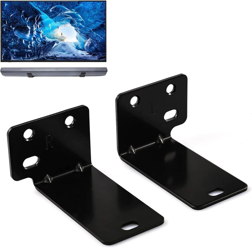 Alyphyly Universal Wall Mount with Hardware Kit Sound Bar Mounts Mounting Bracket Compatible Most of Soundbars Home Theater System Wall Mount Brackets-Black