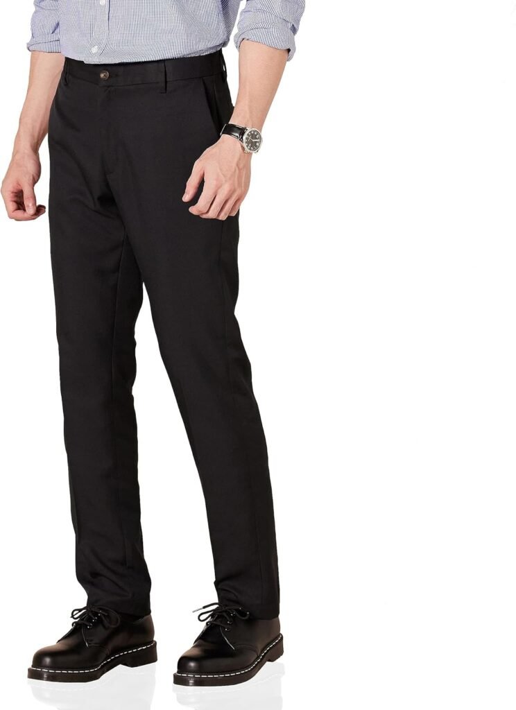 Amazon Essentials Men’s Slim-Fit Flat-Front Dress Trouser Amazon Essentials Men’s Slim-Fit Flat-Front Dress Trouser