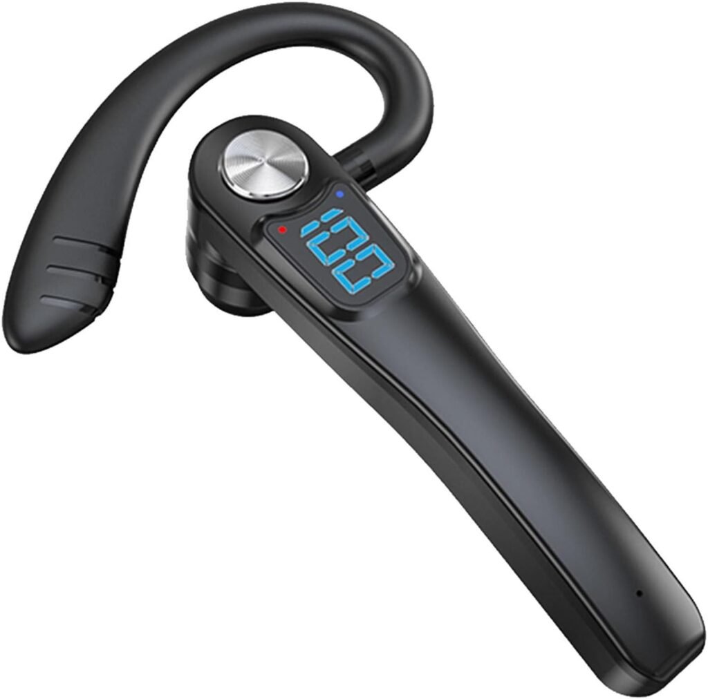Anloximt Wireless Business Earpiece,360° Adjustable Headset | 5.2 Headphones With LED Power Display, Waterproof Stereo Sound Earphones Headsets Deep Bass For Sport